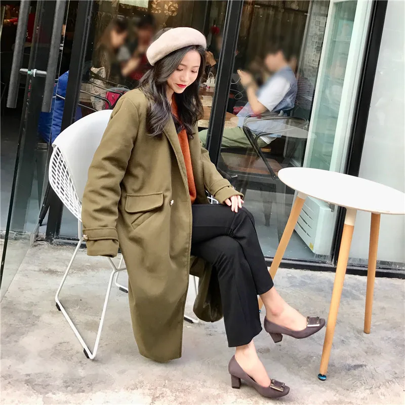 Woolen Jacket Women's Fall And Winter Clothes New Style Fashion Korean-style Loose-Fit Woolen Overcoat Mid-length Versatile