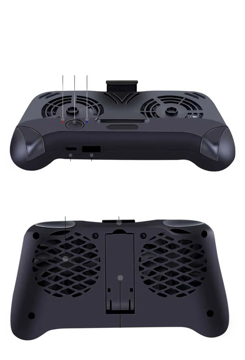 Gamepad Double Fan Radiator Gamepads Controller Power Bank Bracket for Shooting Games for Mobile Phone