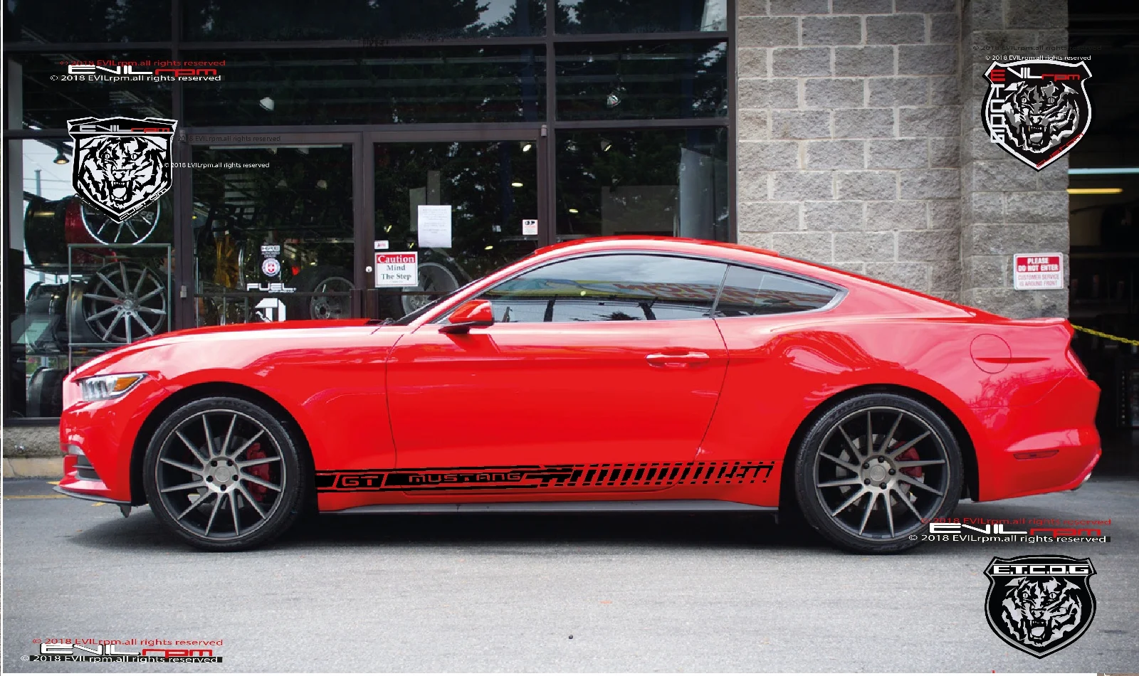 

For 2Pcs/Pair SIde stripe custom vinyl decal sticker kit for FORD MUSTANG GT 2015 2016 2017
