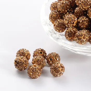 

1 Box 100pcs Pave Disco Ball Beads Polymer Clay Rhinestone Bead 10mm Hole: 1.5mm