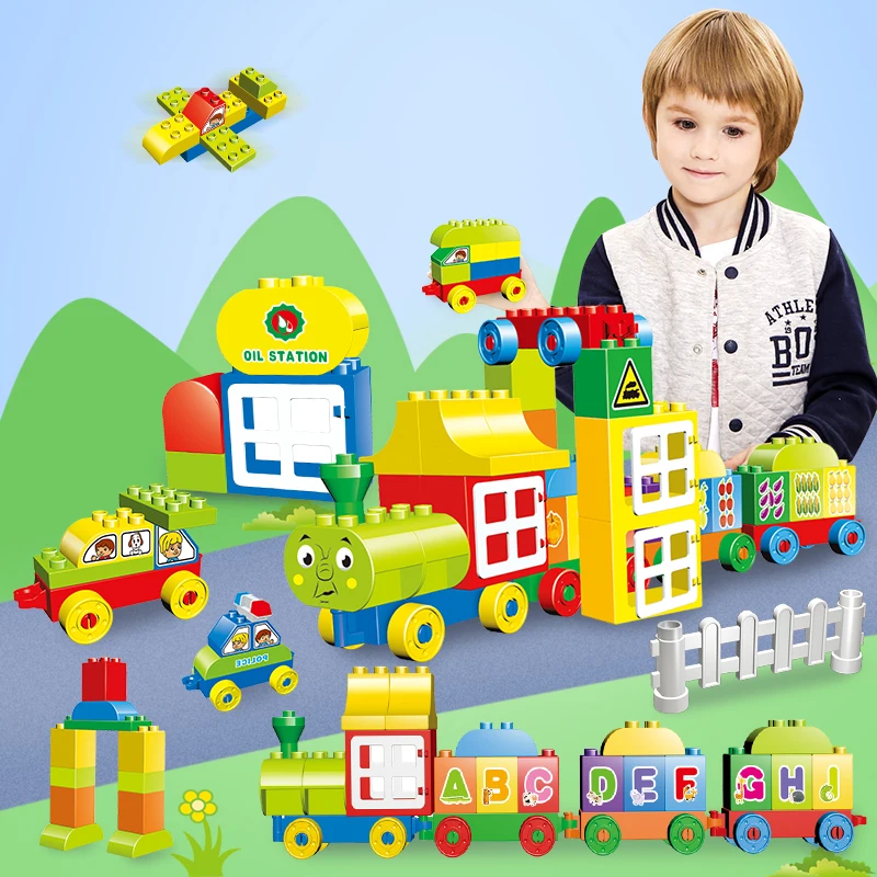 

DIY Big Size Building Blocks Big Bricks Truck Car Educational Learning Toys for Children Compatible with LegoED DuploED Blocks