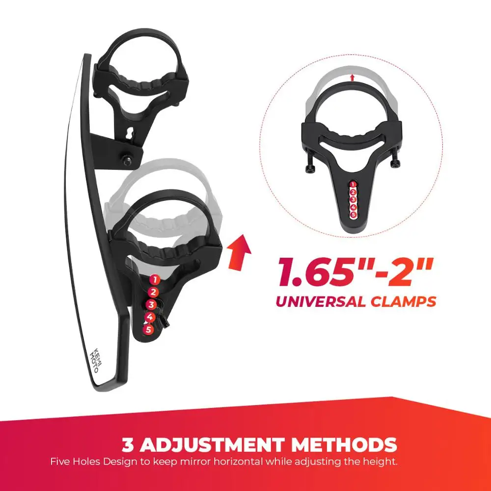 UTV Side Mirrors ATV Accessories 1.65-2" UTV Wide Rear View Racing Mirror Compatible with Polaris RZR Ranger 800 1000 XP 900 for CFMoto for Can Am Maverick X3