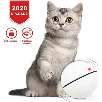 

Interactive Cat Toy Ball 360 Degree Automatic Rotating LED Ball Smart Pet Toy USB Rechargeable Sports Funny Chaser Roller Toy