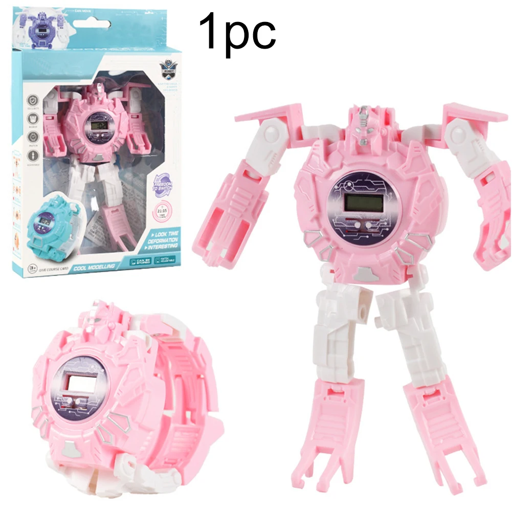 Mecha многофункциональные часы, детские игрушки, гибкие наручные часы, электронные часы, волшебный мультфильм, робот, трансформация, для мальчиков и девочек, цифровые