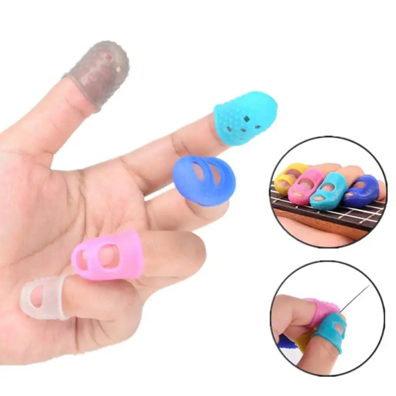 

1pcs NEW Silicone Guitar Finger Guards Fingertip Thumb Protectors Caps Guitar Finger Cots Electronic Guitar Tuner Accessories