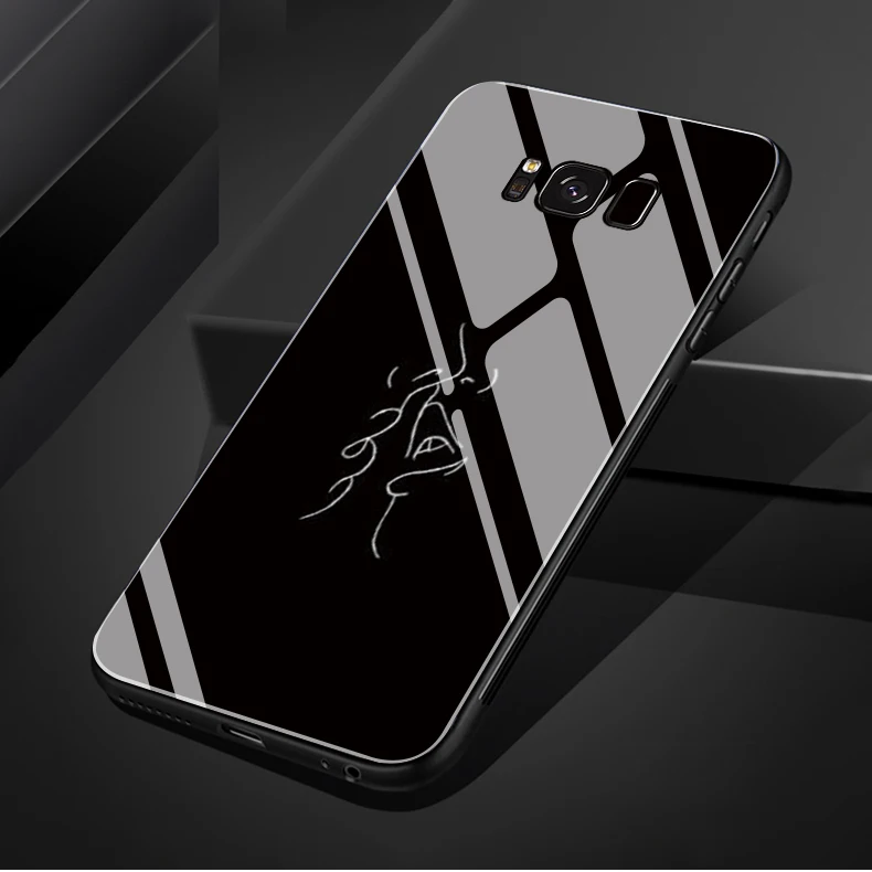 Крутой простой рисунок линии подходит для телефона из закаленного стекла для samsung Galaxy Note8 Note9 S8 S9 S10 plus