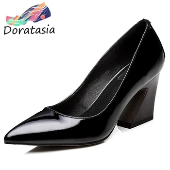 

DORATASIA Women Pointed Toe Slip On Solid Shallow Office Casual Brand Shoes Fashion Handmade Pumps Women Classic Pumps
