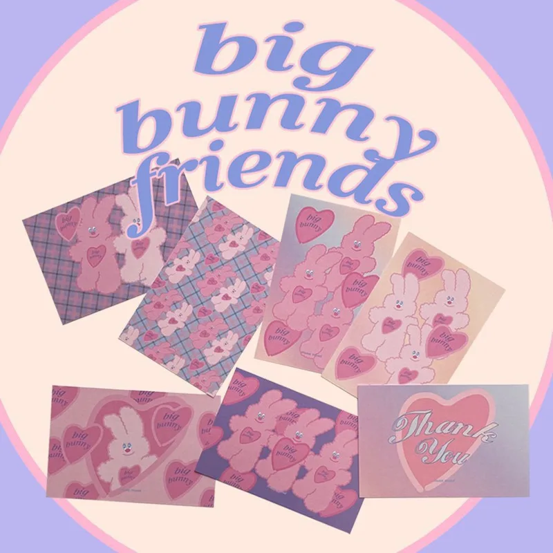 

Прекрасный мультфильм розовый кролик декоративные карты Метопа украшение благословение открытка Многофункциональный блокнот фото реквизит стикер на стену