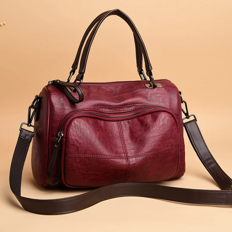 Роскошные женские сумки большой емкости Boston Tote Сумка дизайнерская мягкая кожа женские ручные сумки повседневные сумки через плечо для женщин
