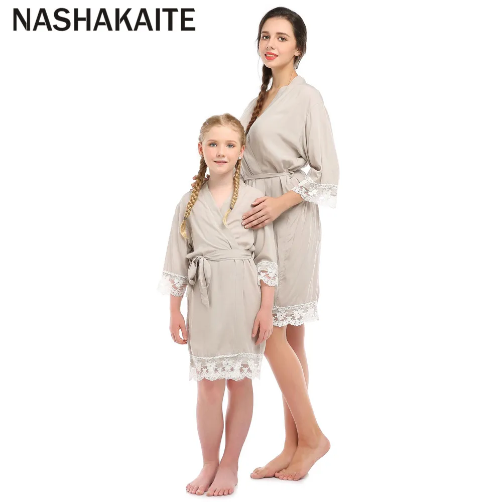NASHAKAITE; милая семейная Пижама; тонкая летняя кружевная ночная рубашка; одежда для сна для мамы и дочки; семейный образ