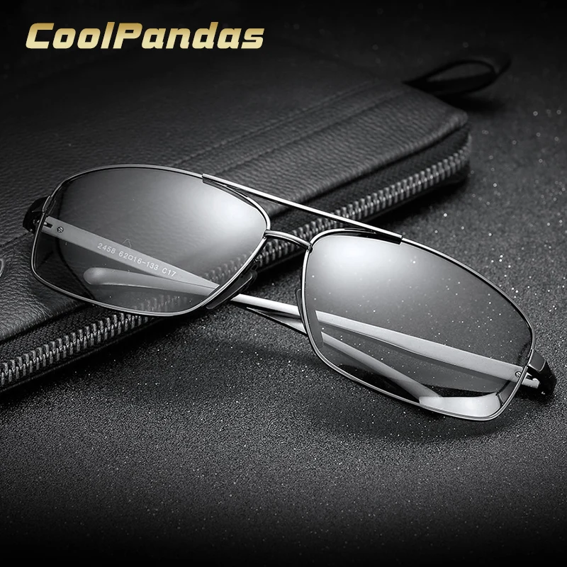 CoolPandas брендовые Квадратные Солнцезащитные очки, поляризационные мужские очки для вождения на открытом воздухе, для женщин, хамелеон, anteojos de sol hombre