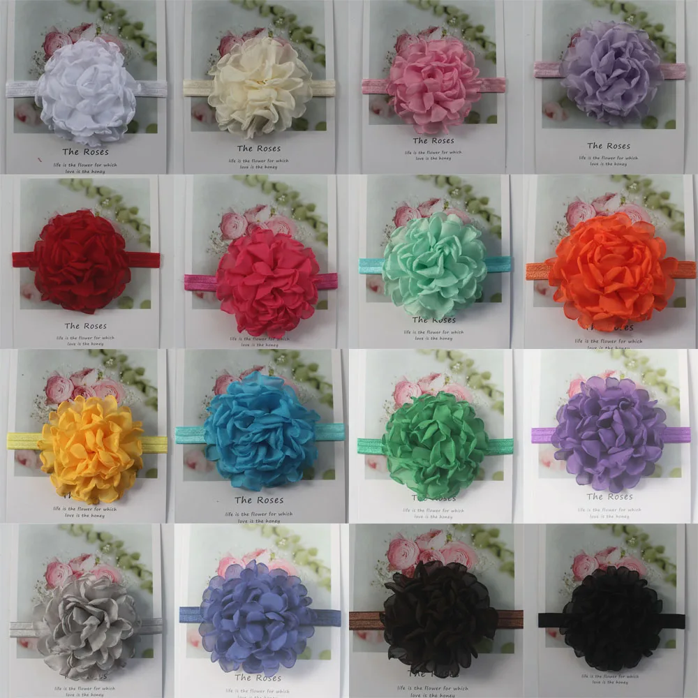 Ободок шифоновый большой для детской вечеринки 4 дюйма 100 шт.|girls headbands|flower headbandchiffon