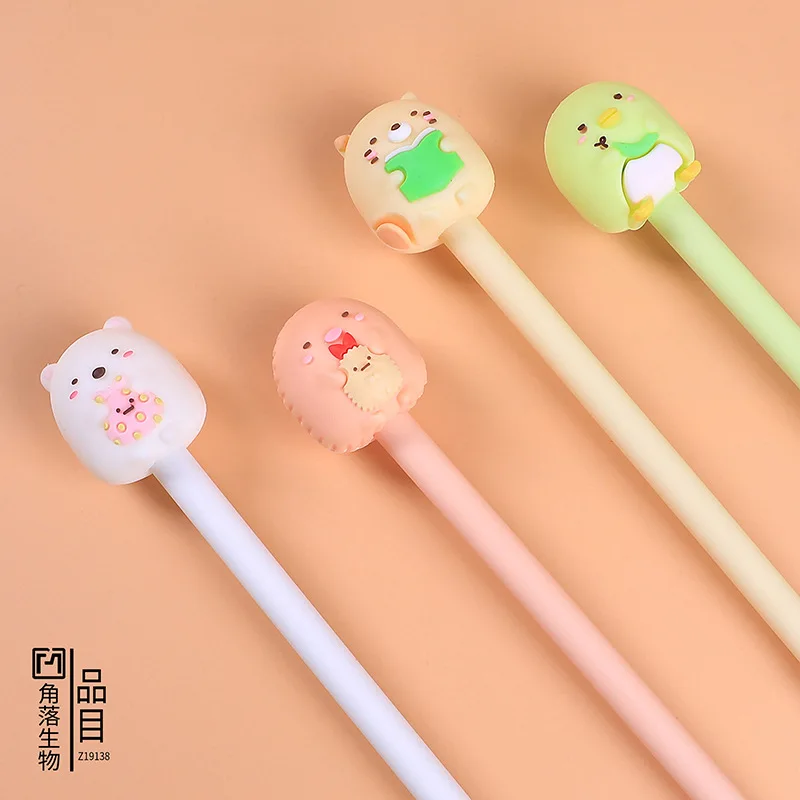 24 pcs/lot 0.5mm Pink Green Blue Color Sumikko Gurashi Gel Pen Black Ink Promotional Gift Stationery School &amp Office Supply |