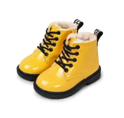 Hot sale Children Martin Boots PU Leather Waterproof Kids Snow Boots Brand Boys Fashion Girls Sneakers Rubber Boots School