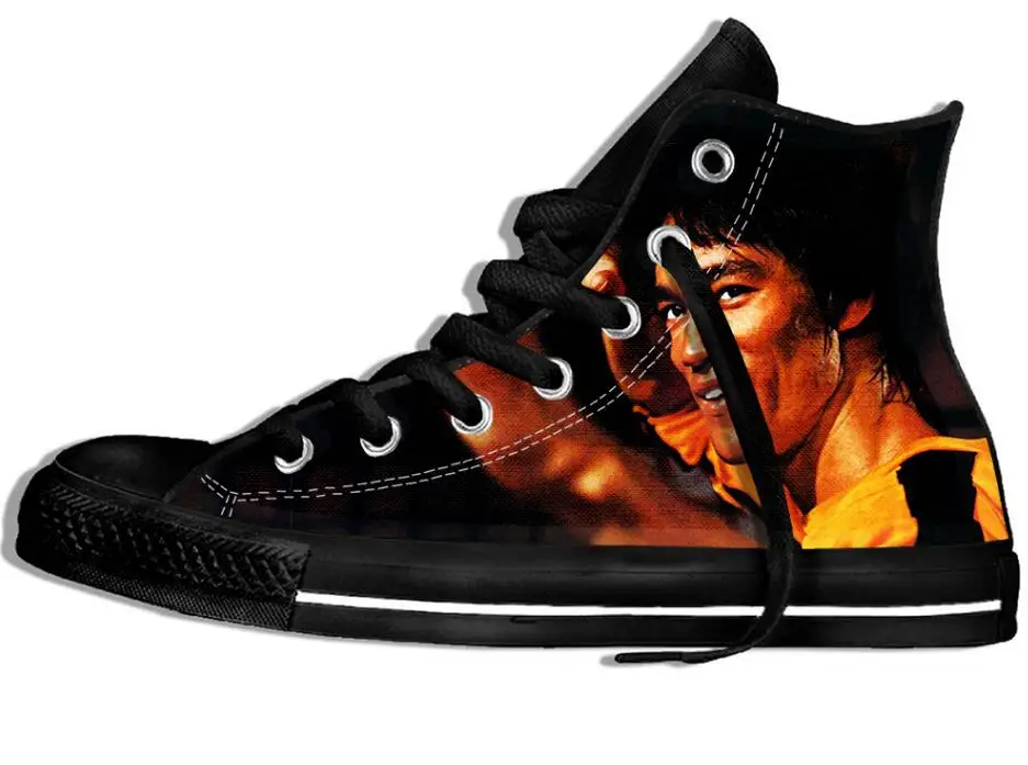 Bruce Lee 4 Мужские кроссовки с принтом логотипа Брюса Ли; удобные парусиновые дышащие кроссовки; Zapatos De Mujer - Цвет: Bruce Lee 4