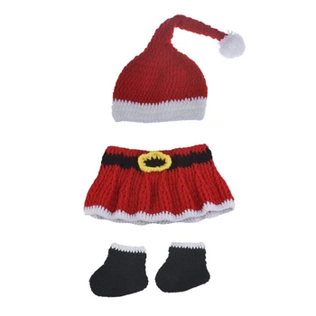 

Newborn Baby Cute Crochet Knit Christmas Hat Photography Prop Infant Girls Costume Outfits