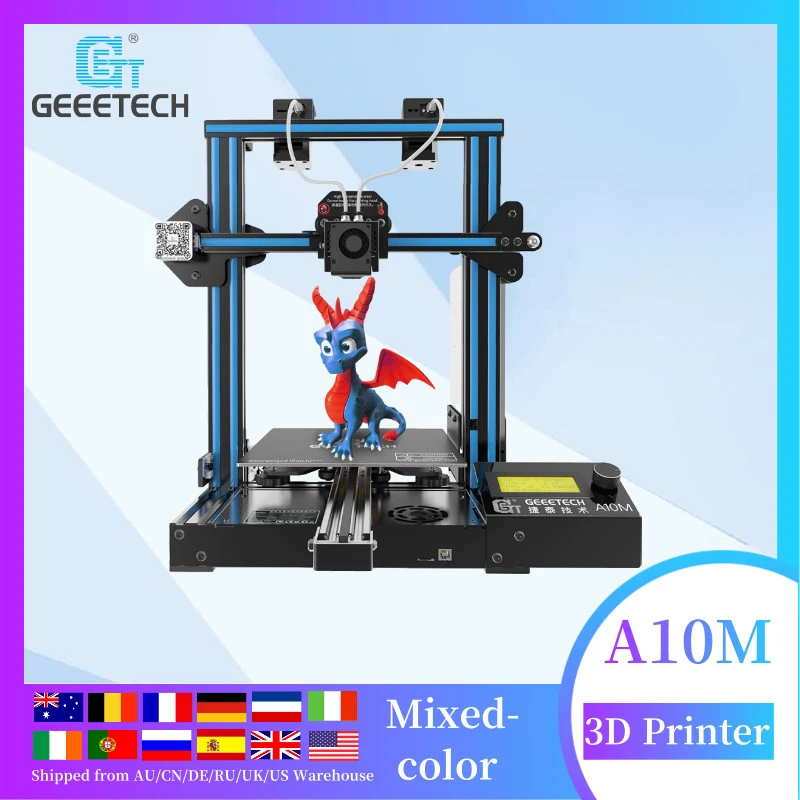 Geeetech A10M Professional 3d printer dual extruder Diy 3d printing machine GT2560 V4.0 V4.1B 220*220, Break Resuming Function industrial 3d printer