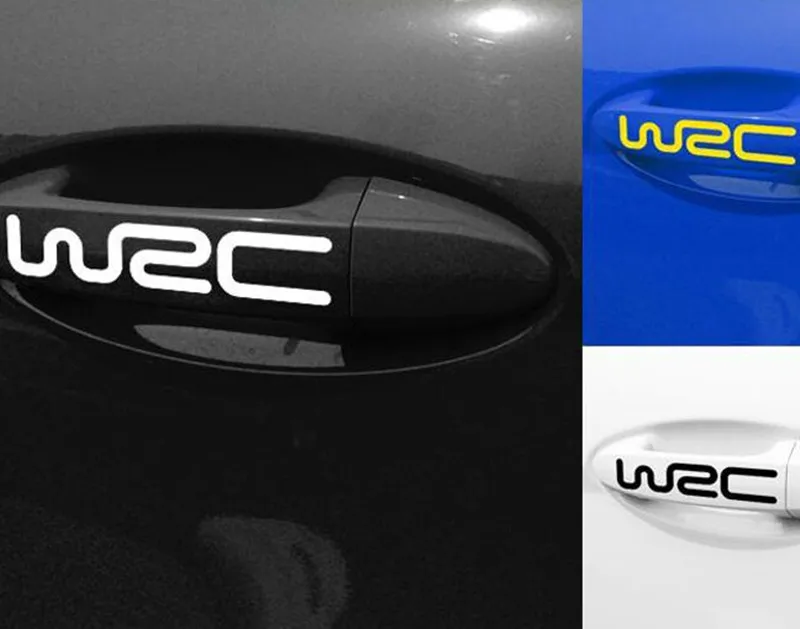 4 шт. декоративные наклейки на корпус wrc дверную ручку капот для bmw benz audi toyota skoda vw