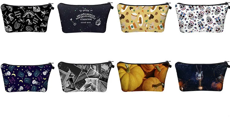 Женская модная сумка для макияжа женская многофункциональный Хэллоуин Забавный подарок цифровая печать, сексуальная средства ухода за губами косметический мешок женские дорожные сумки для хранения