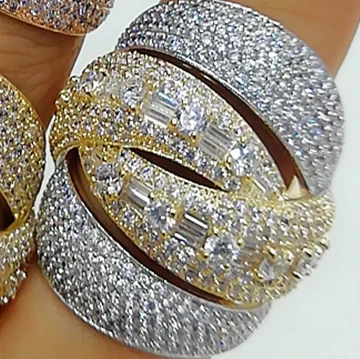 GODKI роскошные 4 слоя твист смелые кольца с цирконием камни для женщин обручальные вечерние ювелирные изделия Высокое качество - Цвет основного камня: D Bicolor