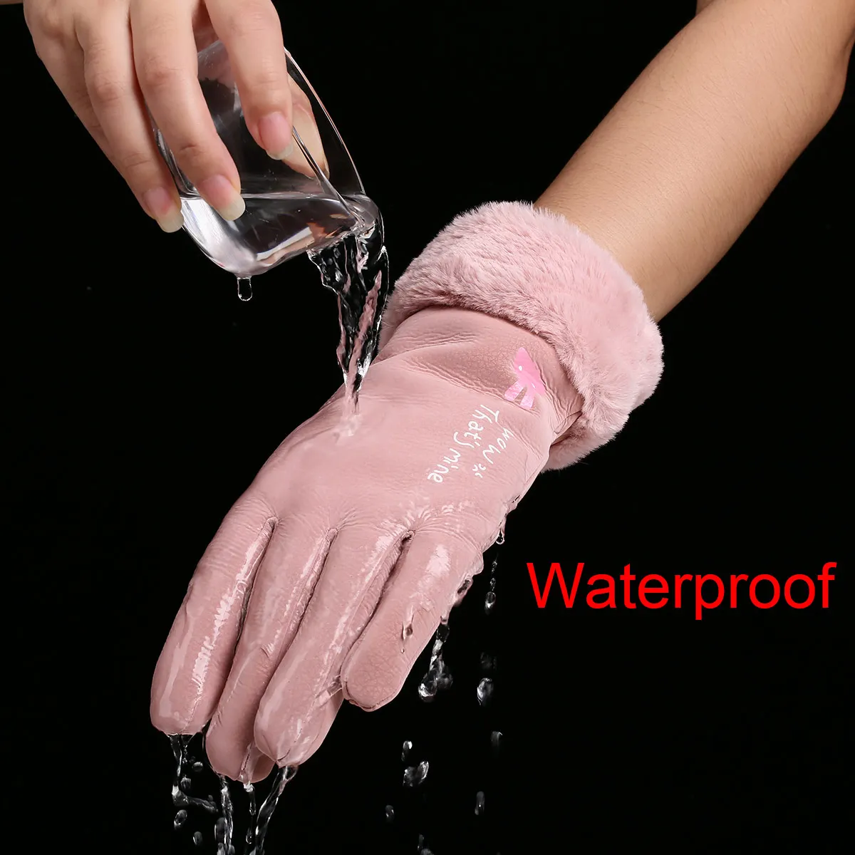 

IWINTER Women's Winter Gloves Touch Screen Waterproof Outdoor Soft Skin Feel Plus velvet Thicken Warm Gloves Girls Mittens