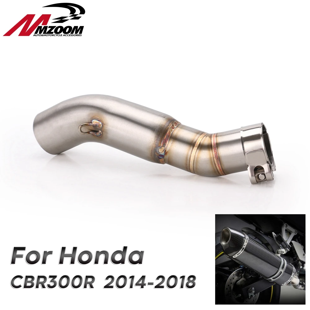 

Motorcycle Middle Pipe Link Pipe Exhaust Slip-On Section For Honda CBR300R CBR300 CB300F 2014-2018 without Exhaust muffler