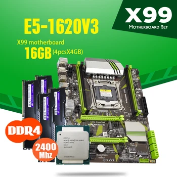 

atermiter X99 D4 motherboard set with Xeon E5 1620 V3 LGA2011-3 CPU 4pcs X 4GB = 16GB 2400MHz DDR4 memory