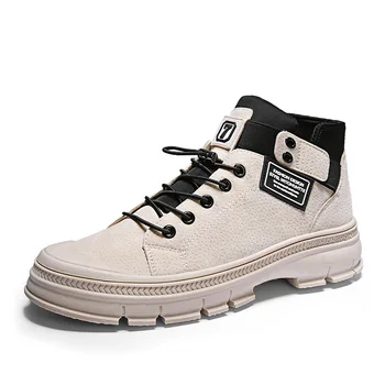 

Men's Retro Work Boots Fashionable High-Top Youth Martin Boots Outdoor Leisure Wearable Hiking Boots