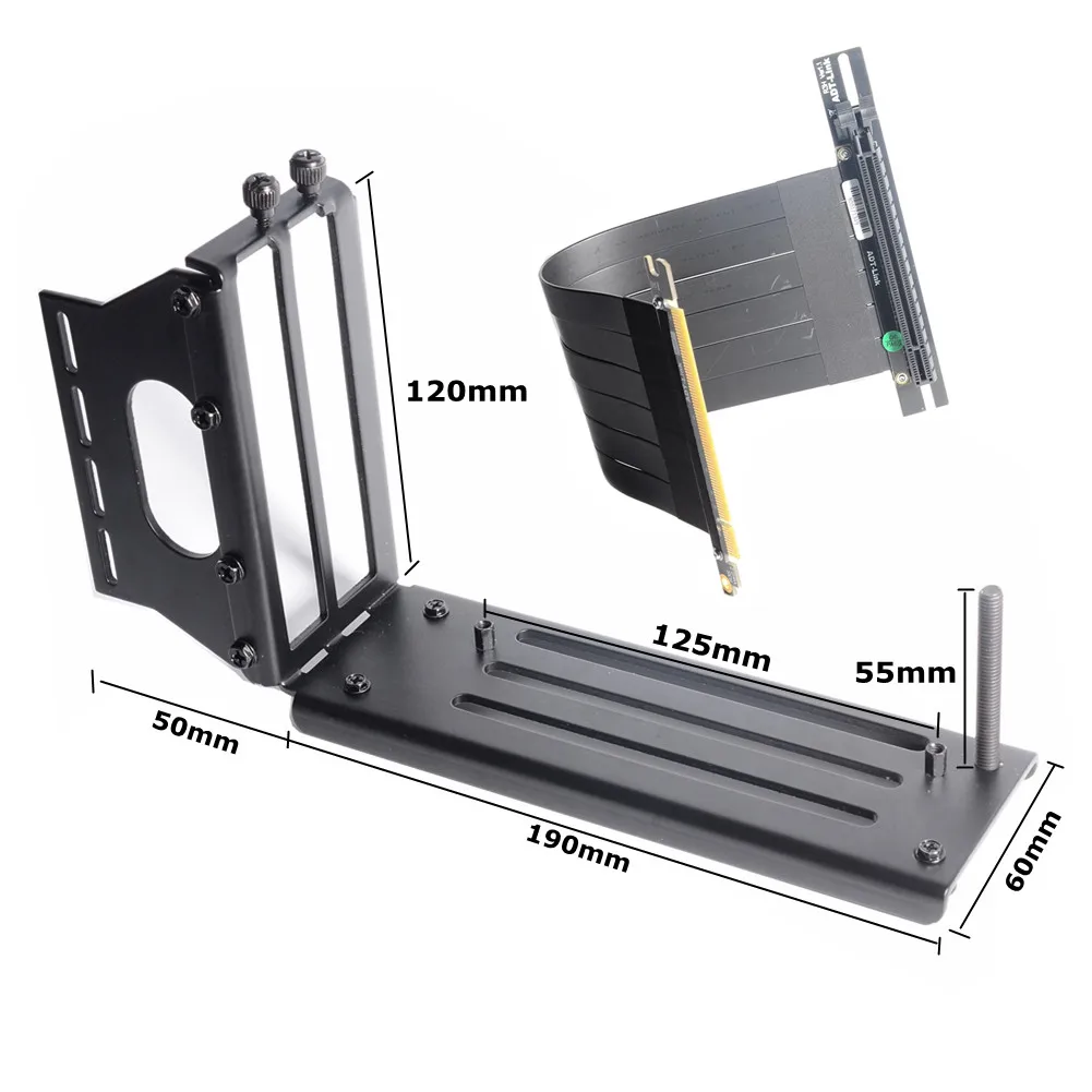 Schede Video Grafiche Adt-Link Staffa Verticale Pcie 3.0X16 Cavo Di Prolunga Extender Pci-E Express R33Sh Per Custodia Per Pc Atx