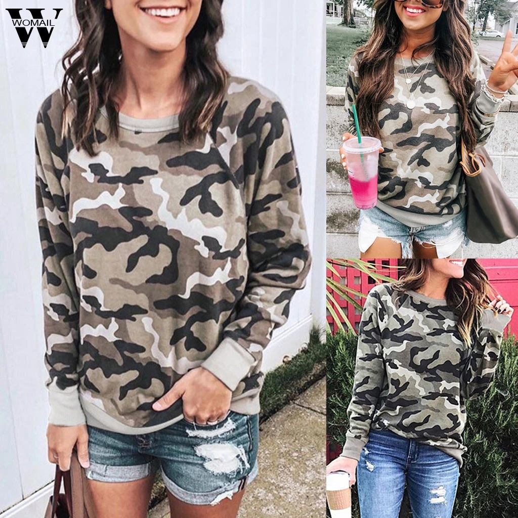 Женская камуфляжная толстовка с капюшоном модная Толстовка принтом Осень зима
