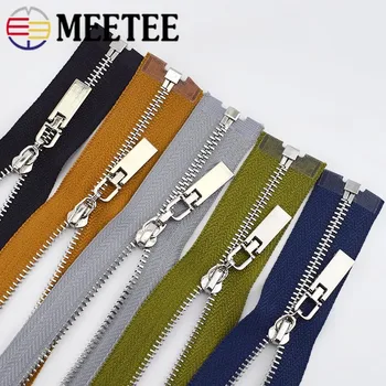 

Meetee 2/5pcs 3# Metal Zipper Close-End 20/30cm Open-End 40-70cm Auto Lock Zip for Sewing Jacket DIY Bags Purse Accessories