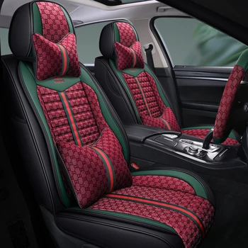 

Full Coverage PU Leather car seat cover flax fiber auto seats covers for Toyota CAMRY PLUG-IN HYBRID COROLLA