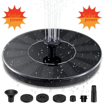 

4 Nozzles Mini Solar Power Water Fountain Pump for Bird Bath Fountain Free Standing Solar Panel Kit Water Floating Garden Decors