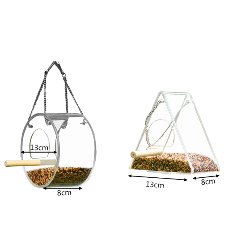 Акриловая кормушка для птиц, кормушка для попугаев, Круглый треугольник, кормушка для птиц, новинка