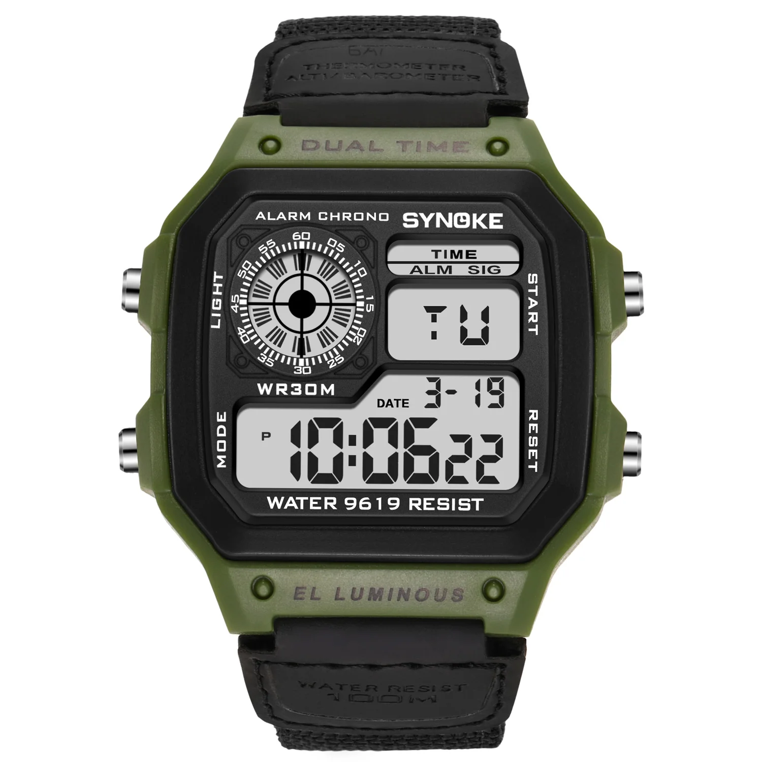 SYNOKE Brand Fashion Men Sports Watches Men Nylon Strap Digital Clock Military Watch Male Watch Men's New relogios masculino 