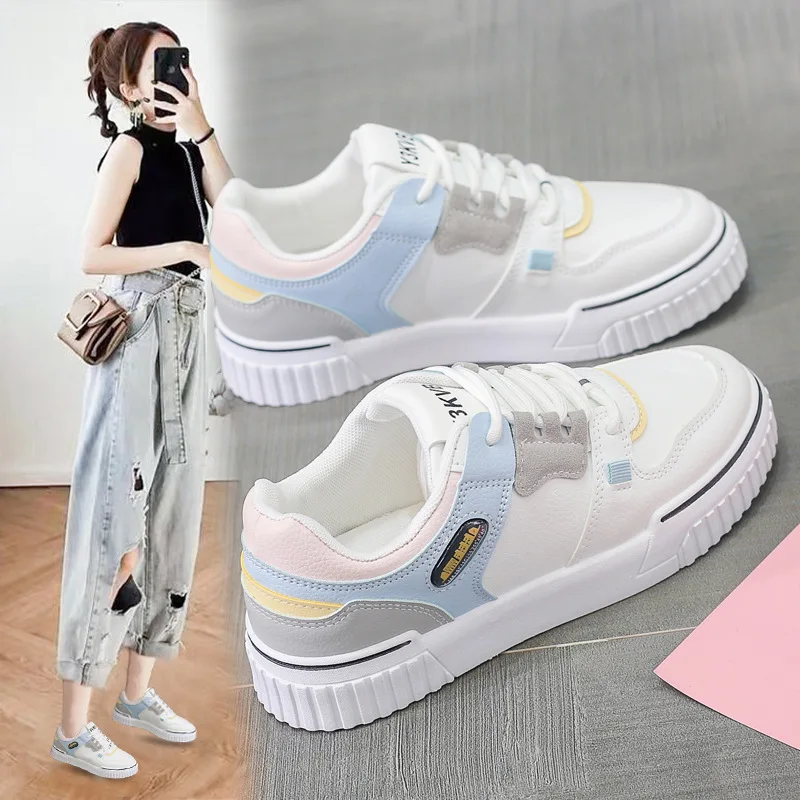 Zapatos blancos que combinan con todo, plataforma de estilo coreano, zapatos de estilo urbano para mujer, nuevos