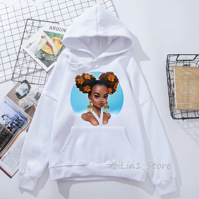 Sudadera mujer vogue Melanin худи для женщин каваи черная девушка с принтом с капюшоном Женская толстовка уличная одежда в стиле хип-хоп, панк с капюшоном