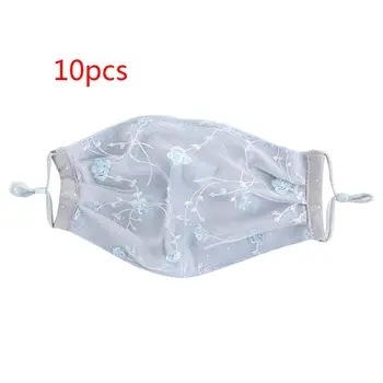 

10pcs Women Thin Vintage Lace Mouth Mask Sunscreen Lady Anti Dust Protection Mouth-Muffle