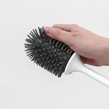 

Silicone Toilet Brush Soft Hair Cleaning Kit Wall Hanging Long Handle Bathroom Cleaning Brushes