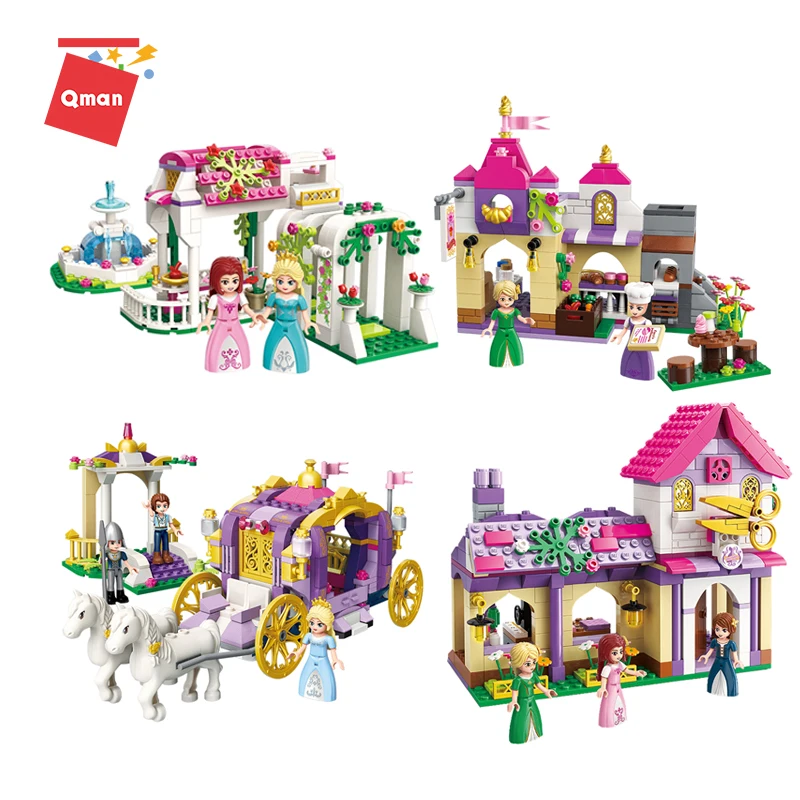 

Qman Princess Castle Model Building Blocks Magical Leah Series Educational Bricks Gifts Toys Compatible with Brands Figures