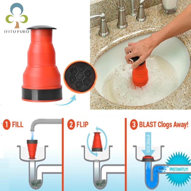 

Manual Clog Cannon High Pressure Air Power Drain Blaster Manual Toilets Bath Kitchen Sink Sewer Plunger Cleaner Pump Tools ZXH