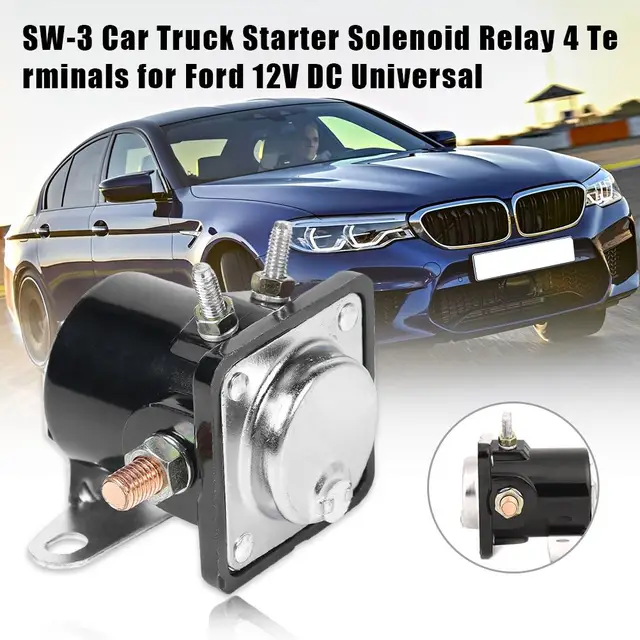 SW3 Starter Solenoid Heavy Duty 12V Starter Solenoid Relay SW3 For Ford, Jeep, Lincoln Cars &amp; Trucks Starter Solenoid Switch
