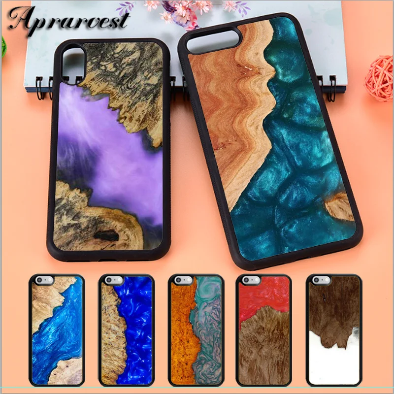 Aprarvest чехол для телефона из дерева полимера мрамора iPhone 5 6 6S 7 8 PLUS X XS XR MAX 11 PRO |