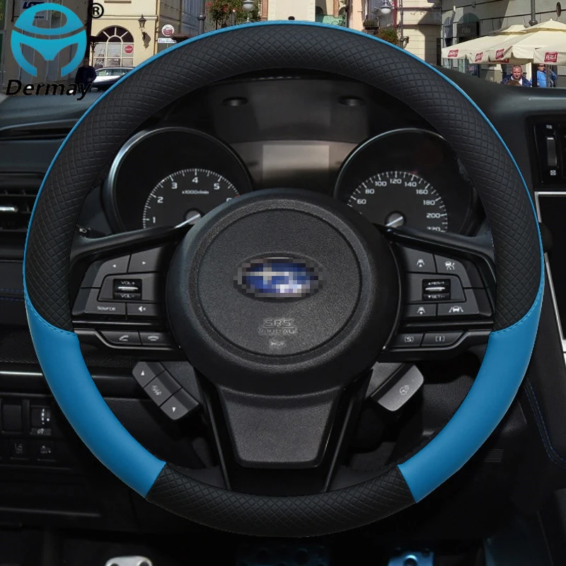Steering Wheel Cover Leather Car Steering Wheel Cover Anti-slip For Subaru Forester Legacy XV BRZ WRX Auto Accessories