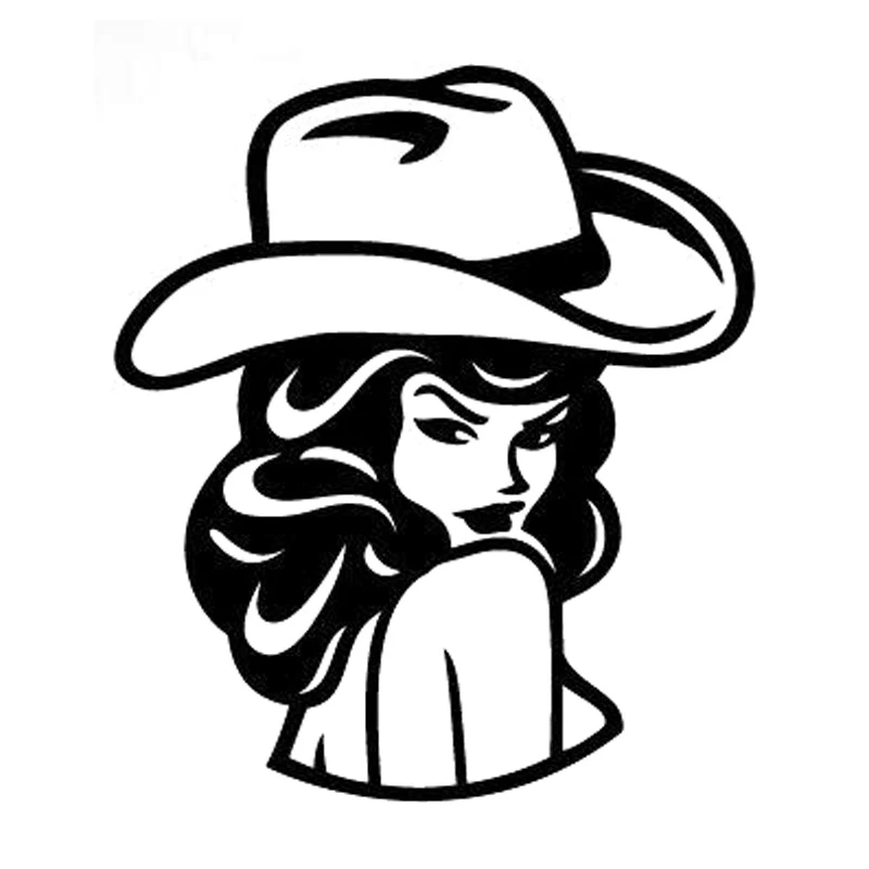 

Car Stickers Funny Cowgirl Fashion Vinyl Decor Car Sticker Motorcycle Decal Car Body Window Decals KK 12.4cm X 10.9cm