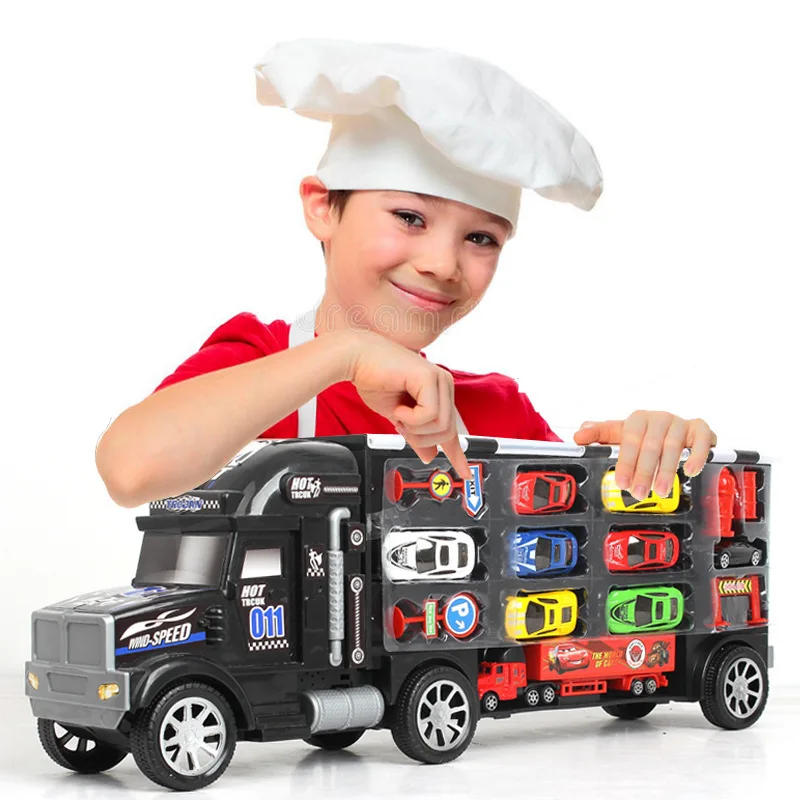 

Ultra Large Boy Toy Car Hand Car Model Container with Alloy Large Truck with Camera Track