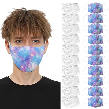 

10 PC Mask 20PC Filter Mask Adult Anti-dust Sand Exhaust Sunscreen Funny Face Scarf Breathable Cycling Mask Mascarilla Mask