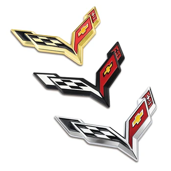 

1Pcs 3D Metal Car Sticker CORVETTE 60 Years Emblem Badge Accessories For Chevrolet Tahoe Cruze Z71 Aveo Camaro Captiva Equinox