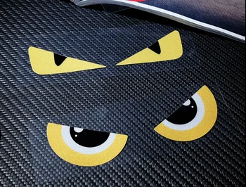

1 Pair Car Styling Vinyl Funny Evil Eyes Spay Peeping Motocycle Bike Helmet Decal Stickers
