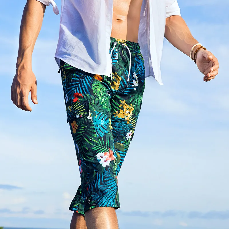 

Gailang Brand Men's Beach Shorts Board Boxer Trunks Shorts Quick Drying Bermuda Swimwear Short Bottom for Men Swimsuits Summer
